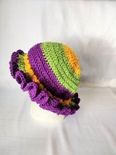 Load image into Gallery viewer, Mardi Gras Striped Ruffle Hat