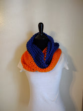 Load image into Gallery viewer, Blue/Orange Infinity Scarf