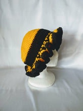 Load image into Gallery viewer, Black & Gold Ruffle Hat