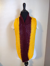 Load image into Gallery viewer, Burgundy/Gold Infinity Scarf