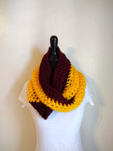 Load image into Gallery viewer, Burgundy/Gold Infinity Scarf