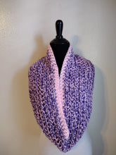 Load image into Gallery viewer, Crochet Infinity Scarf Pink/Purple