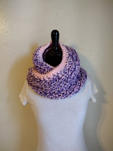 Load image into Gallery viewer, Crochet Infinity Scarf Pink/Purple