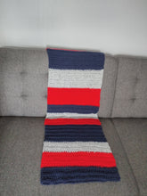 Load image into Gallery viewer, Navy, Red and Gray Baby Blanket
