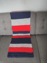 Load image into Gallery viewer, Navy, Red and Gray Baby Blanket