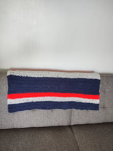Load image into Gallery viewer, Navy, Red and Gray Baby Blanket