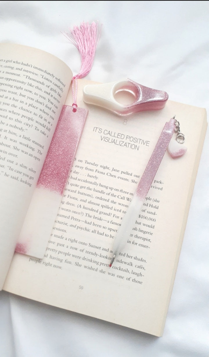 Pink/White 5-inch Bookmark 3pc Set