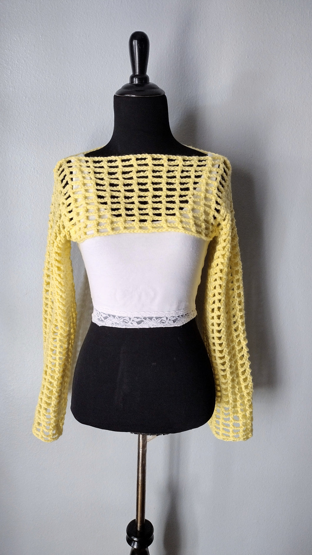 Crochet Shrug Yellow S/M
