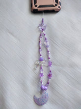 Load image into Gallery viewer, Purple Stars/Moon Phone Charm

