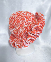 Load image into Gallery viewer, Orange/White Ruffle Hat
