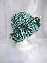 Load image into Gallery viewer, Green/White Ruffle Hat
