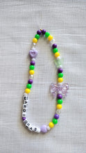 Load image into Gallery viewer, Mardi Gras Heart/Bow Phone Charm
