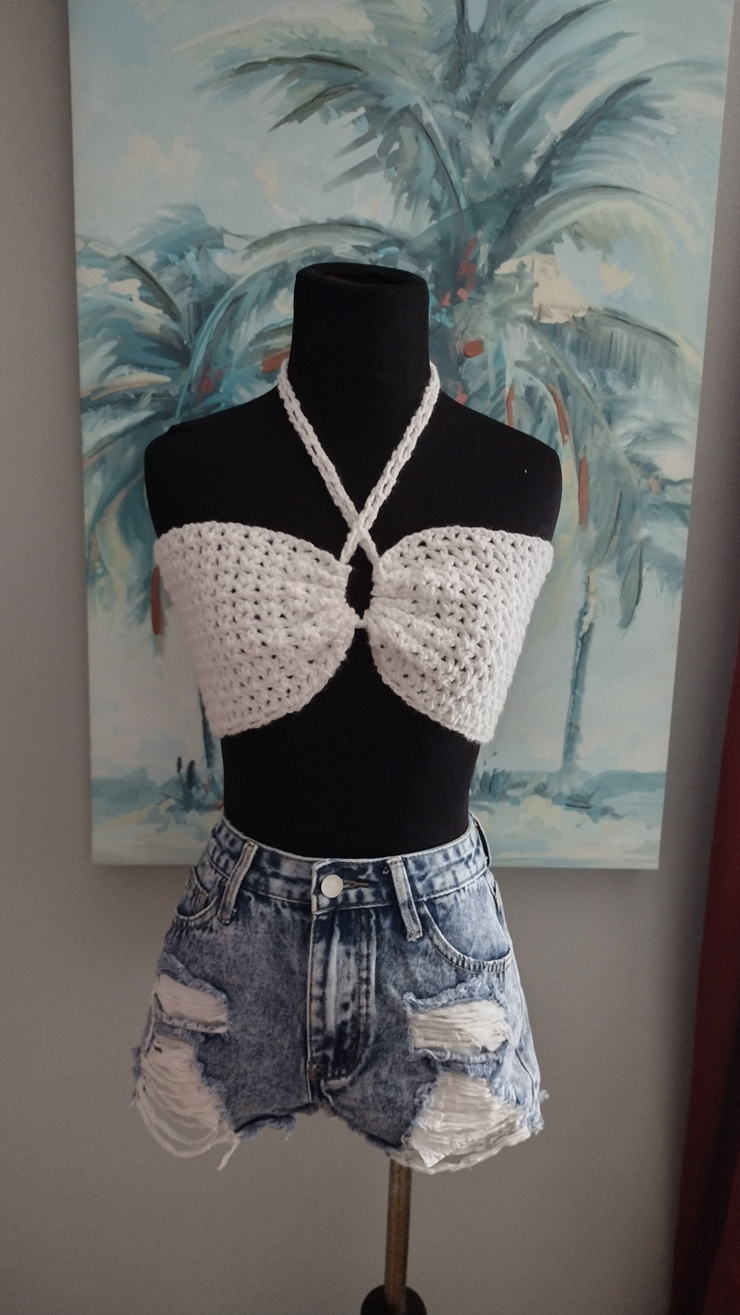 White Halter Top