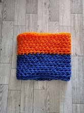 Load image into Gallery viewer, Blue/Orange Infinity Scarf
