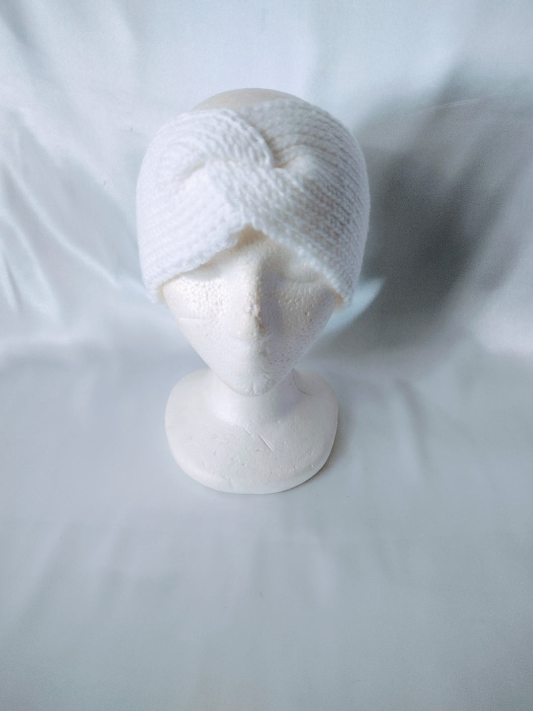 White Tunisian Headband/Ear Warmer