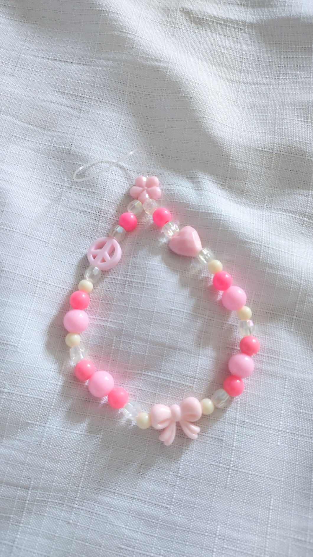 Pink Bow and Heart Charm