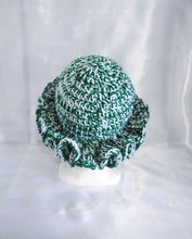 Load image into Gallery viewer, Green/White Ruffle Hat
