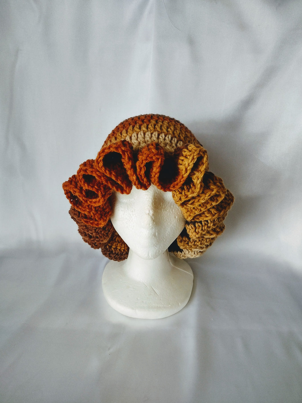 Multi Brown Ruffle Hat