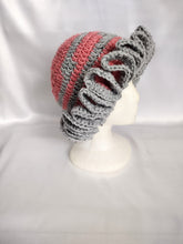 Load image into Gallery viewer, Pink &amp; Gray Ruffle Hat
