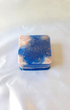Load image into Gallery viewer, 6pc. Mini Tray Set blue, white and rose gold leaf

