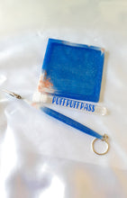 Load image into Gallery viewer, 6pc. Mini Tray Set blue, white and rose gold leaf

