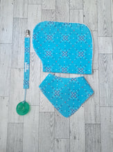 Load image into Gallery viewer, 3pc. Gift Set Blue Bandana 6-12mos.
