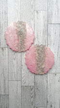 Load image into Gallery viewer, Large Coasters Pink and Silver Leaf (set of 2)
