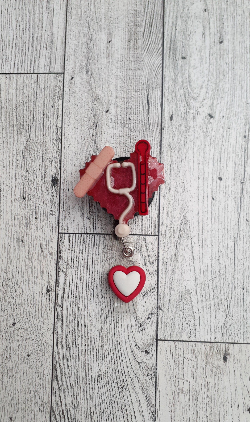 Resin Red Heart (Medical Field) Badge Reels