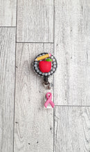 Load image into Gallery viewer, Apple, Pencil, and Ribbon Bling Badge Reel
